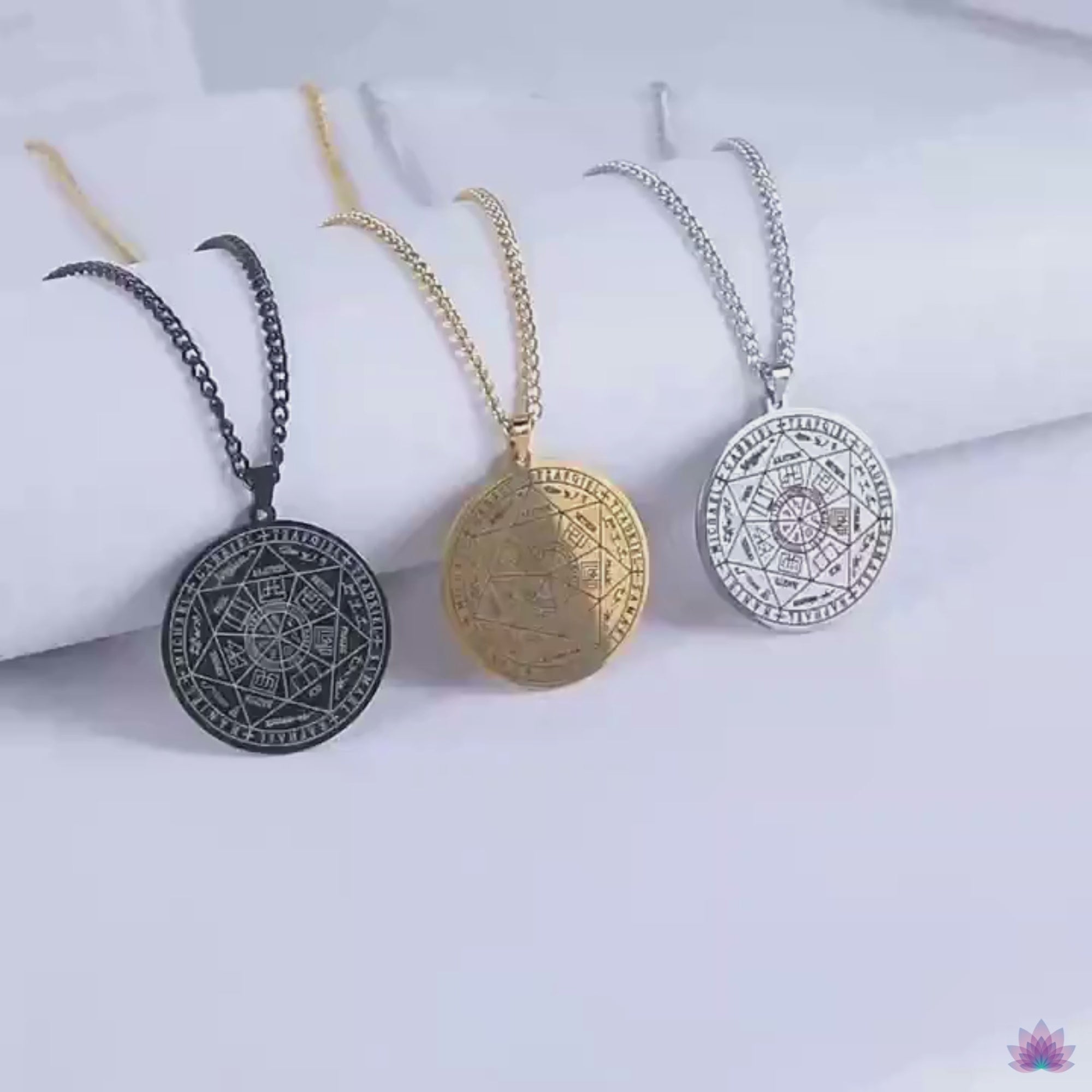 7 Archangels Sigil Charm Necklace • Seal of Solomon Pendant • Kabbalah Astrology Protection Amulet • Magick Talisman Jewelry