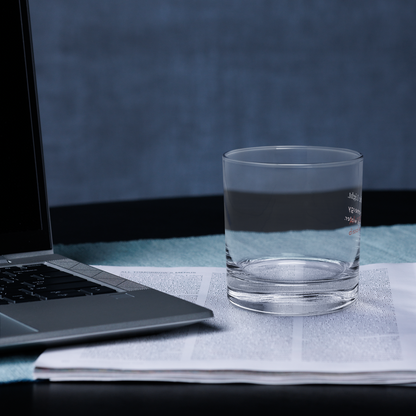 “I Align with the Light” Bedside Ritual Glass • 10.5 oz Clear Rocks Glass for Nighttime Water, Negative Energy Cleansing & Spiritual Protection • Apollo Tarot Shop