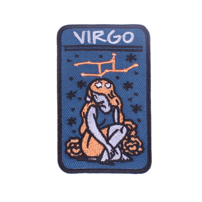 Zodiac Sign Iron On Patches | Twelve Constellation Witchy Embroidery Sticker For Clothing Shirt Backpack Jeans Jacket | Esoteric DIY Gift For Astrology Witch | Apollo Tarot Shop