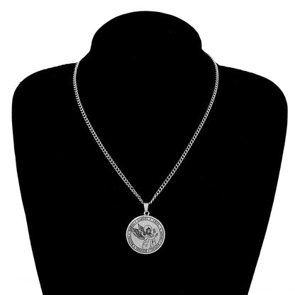 7 Archangels Portrait Necklace | Angel Wings Stainless Steel Pendants | Spiritual Jewelry Religious Amulet For Protection & Luck | Apollo Tarot Shop