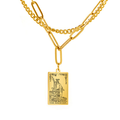 Tarot Necklace | Petit Major Arcana Pendant | Double Layer Chain | Apollo Tarot