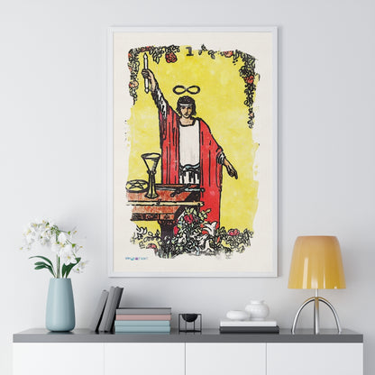 Watercolor of The Magician Tarot Card Framed Poster | Apollo Tarot