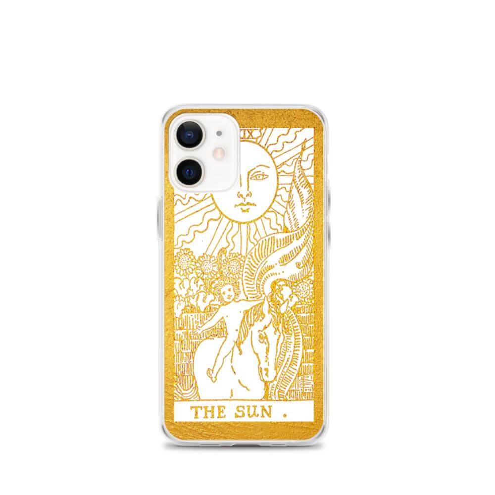The Sun -  Tarot Card iPhone Case (Golden / White) - Image #14