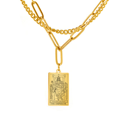 Tarot Necklace | Petit Major Arcana Pendant | Double Layer Chain | Apollo Tarot