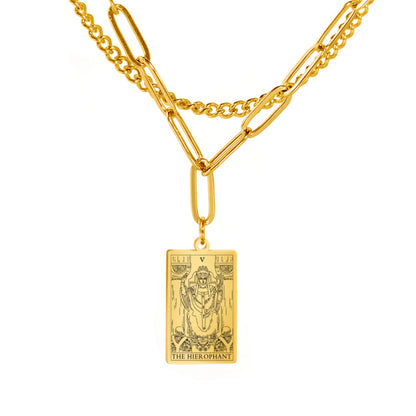 Tarot Necklace | Petit Major Arcana Pendant | Double Layer Chain | Apollo Tarot