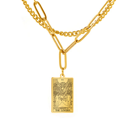 Tarot Necklace | Petit Major Arcana Pendant | Double Layer Chain | Apollo Tarot