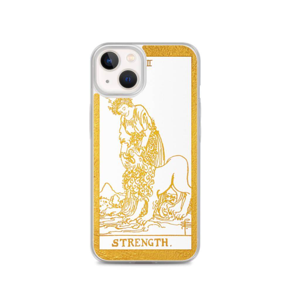 Strength - Tarot Card iPhone Case (Golden / White) - Image #21