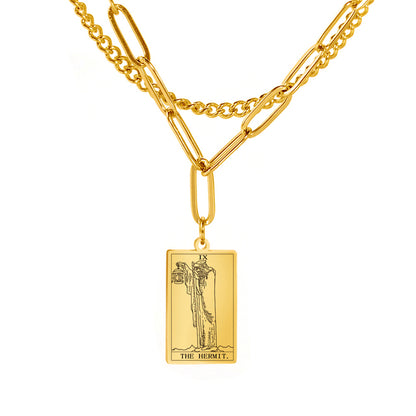 Tarot Necklace | Petit Major Arcana Pendant | Double Layer Chain | Apollo Tarot