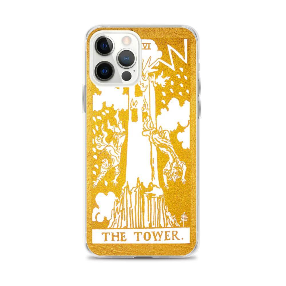 The Tower -  Tarot Card iPhone Case (Golden / White) - Image #16
