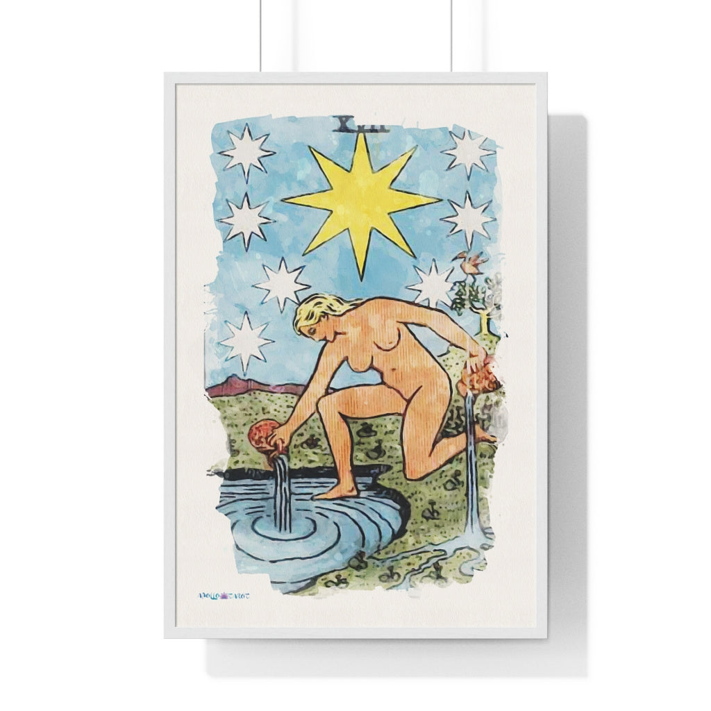 Watercolor of The Star Tarot Card Framed Poster | Apollo Tarot