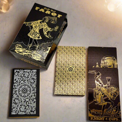 Black & Gold Foil Tarot Deck | Rider-Waite-Smith Remastered Cards For Beginner Tarot Readers And Tarot Collectors | Premium Gift Box With English Guidebook | Apollo Tarot