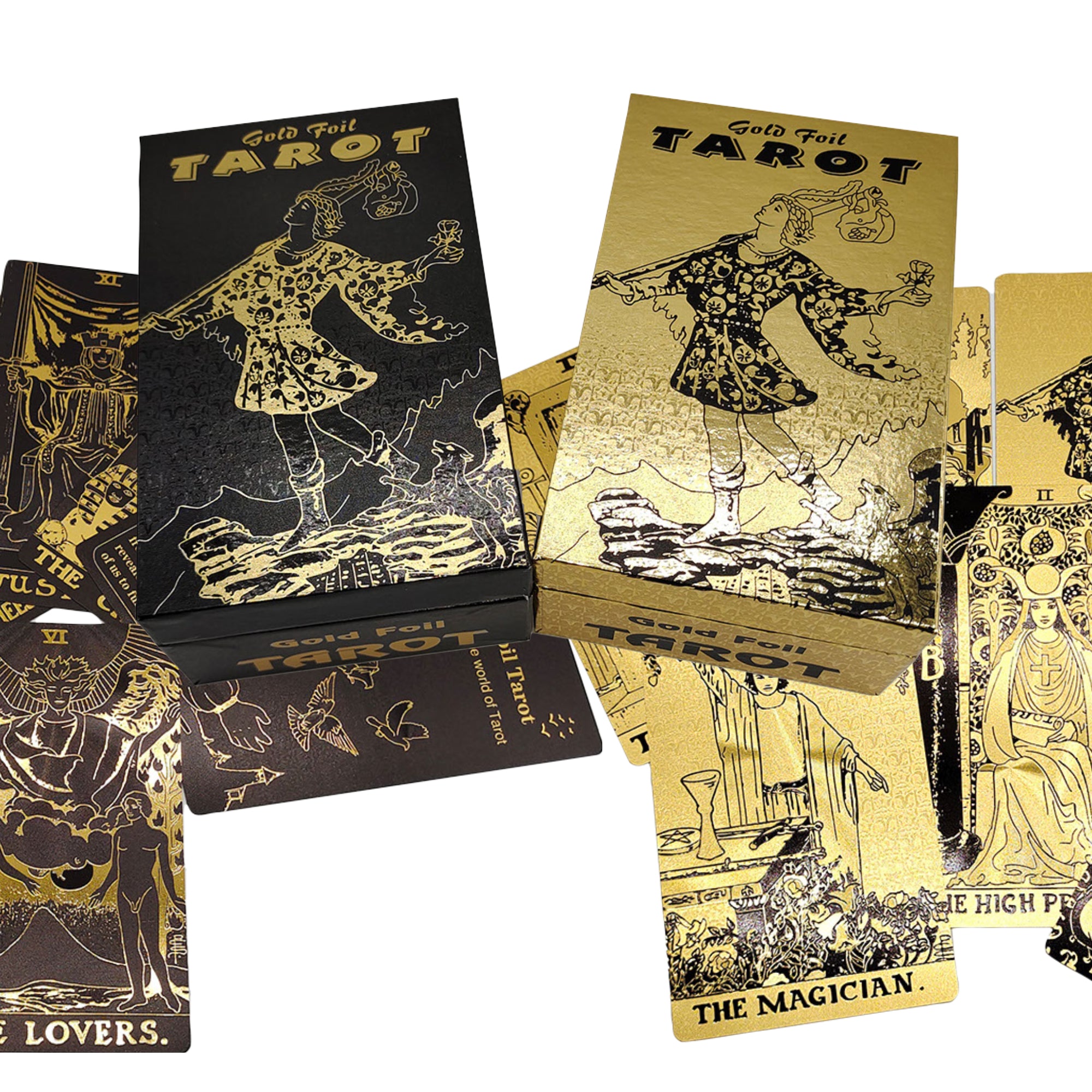 Black & Gold Foil Tarot Deck | Rider-Waite-Smith Remastered Cards For Beginner Tarot Readers And Tarot Collectors | Premium Gift Box With English Guidebook | Apollo Tarot