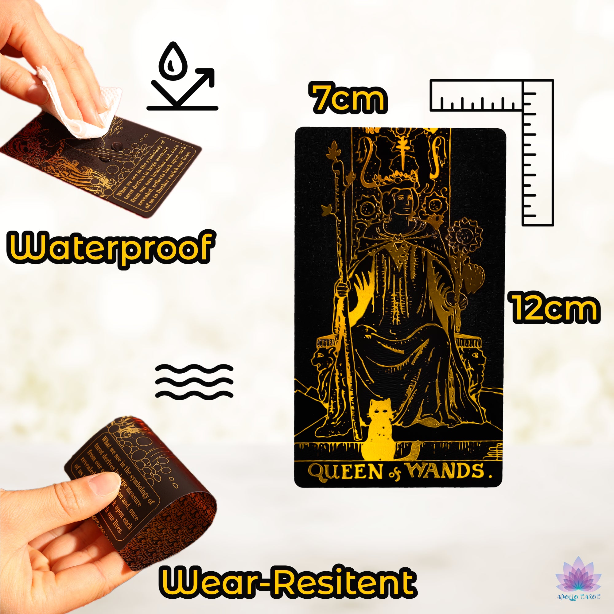 Black & Gold Foil Tarot Deck | Rider-Waite-Smith Remastered Cards For Beginner Tarot Readers | Premium Gift Box With English Guidebook | Apollo Tarot