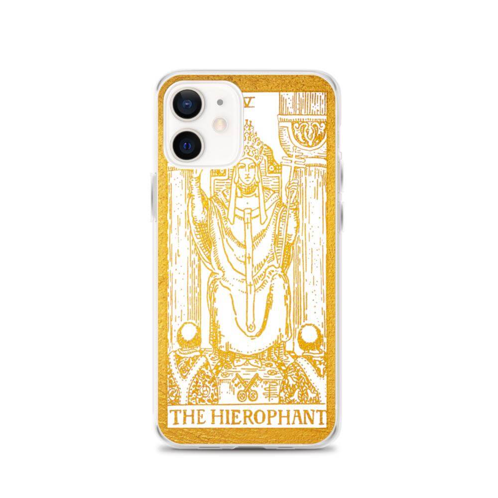 The Hierophant -  Tarot Card iPhone Case (Golden / White) - Image #13
