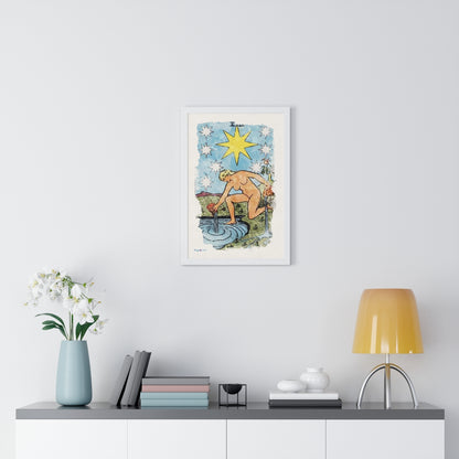 Watercolor of The Star Tarot Card Framed Poster | Apollo Tarot