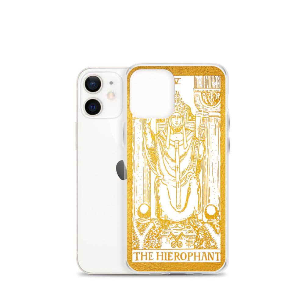 The Hierophant -  Tarot Card iPhone Case (Golden / White) - Image #16