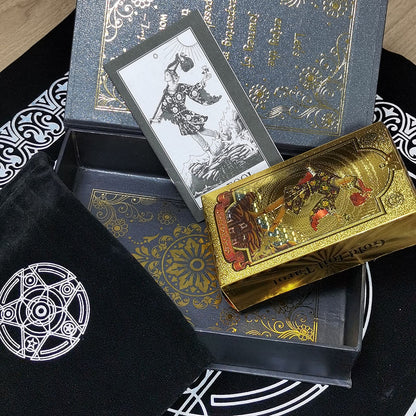 Gold Foil Rider-Waite Tarot Deck Gift Box With Guidebook For Beginners | Premium Cards | Apollo Tarot Shop