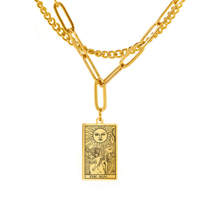 Tarot Necklace | Petit Major Arcana Pendant | Double Layer Chain | Apollo Tarot