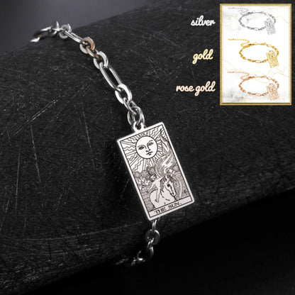 Bracelets With Tarot Card Charms, Stainless Steel Wrist Pendants Of All The 22 Rider-Waite-Smith Major Arcana Divination Cards, Esoteric Jewelry Gift For Spiritual Women | Apollo Tarot