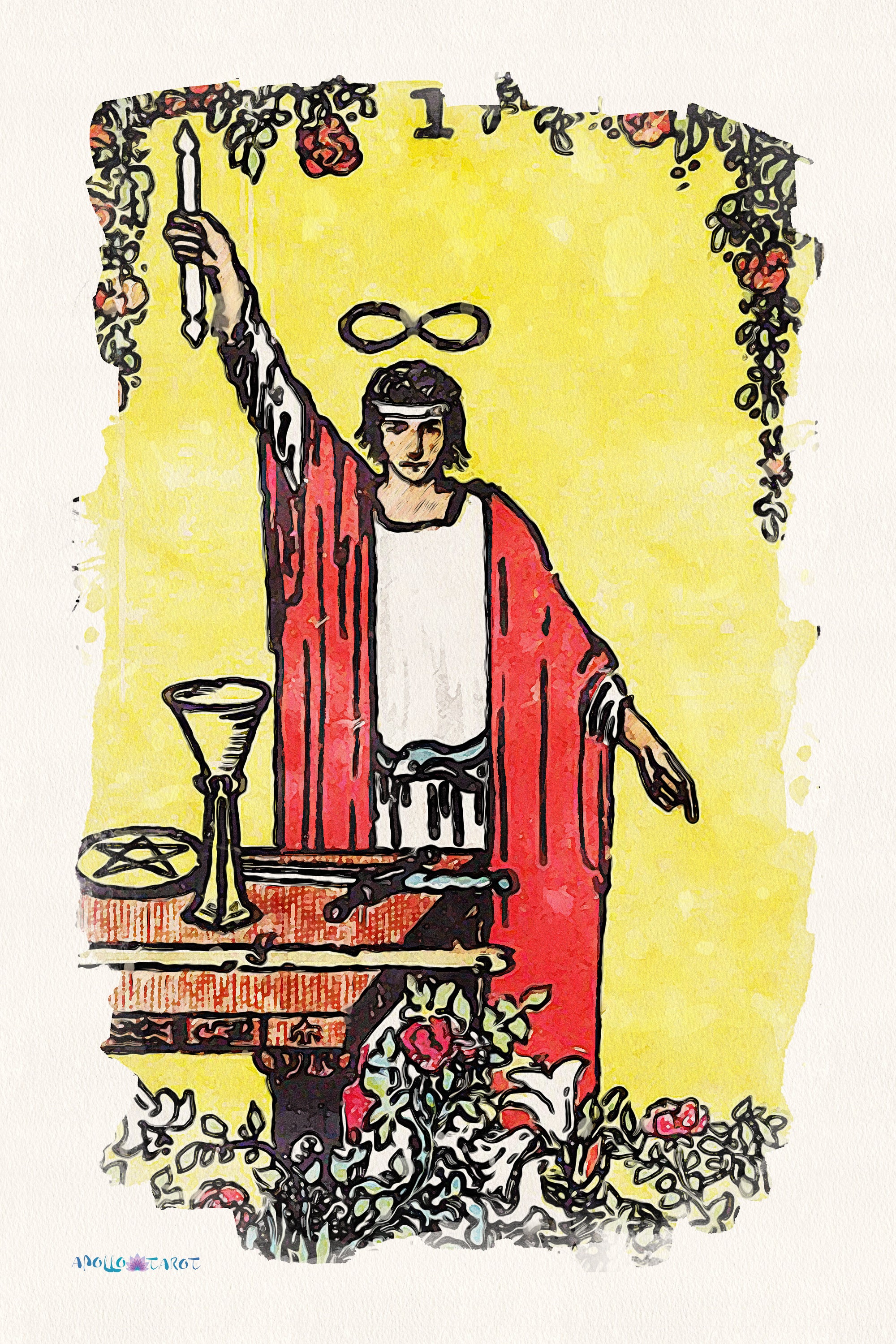 Watercolor Of The Magician Tarot Card | Unframed Fine-Art Print