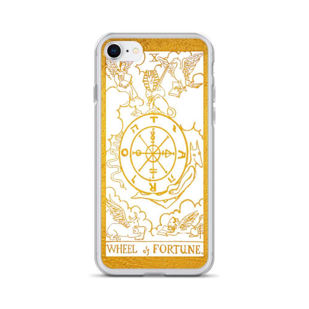 The Wheel of Fortune -  Tarot Card iPhone Case (Golden / White) - Image #14