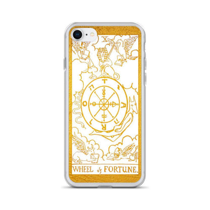 The Wheel of Fortune -  Tarot Card iPhone Case (Golden / White) - Image #14