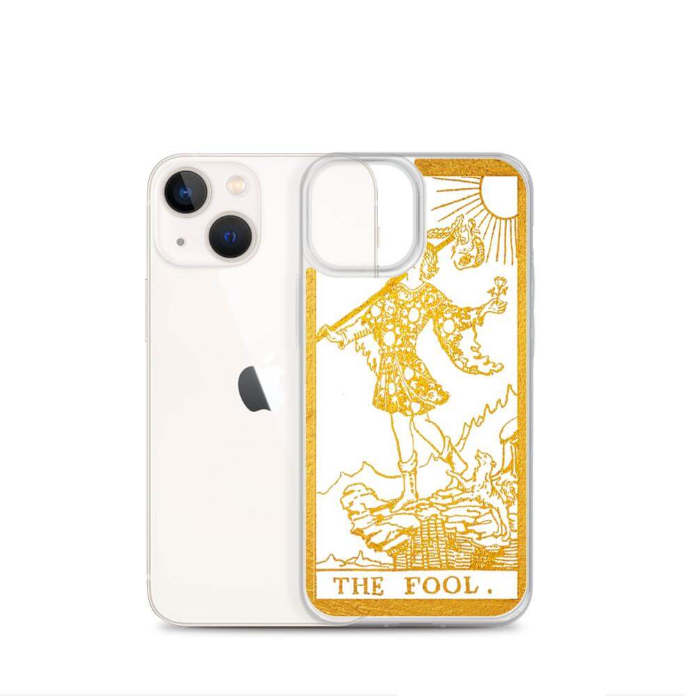 The Fool -  Tarot Card iPhone Case (Golden / White) - Image #22