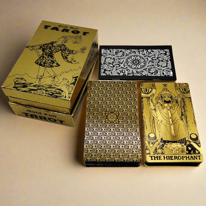 Black & Gold Foil Tarot Deck | Rider-Waite-Smith Remastered Cards For Beginner Tarot Readers And Tarot Collectors | Premium Gift Box With English Guidebook | Apollo Tarot