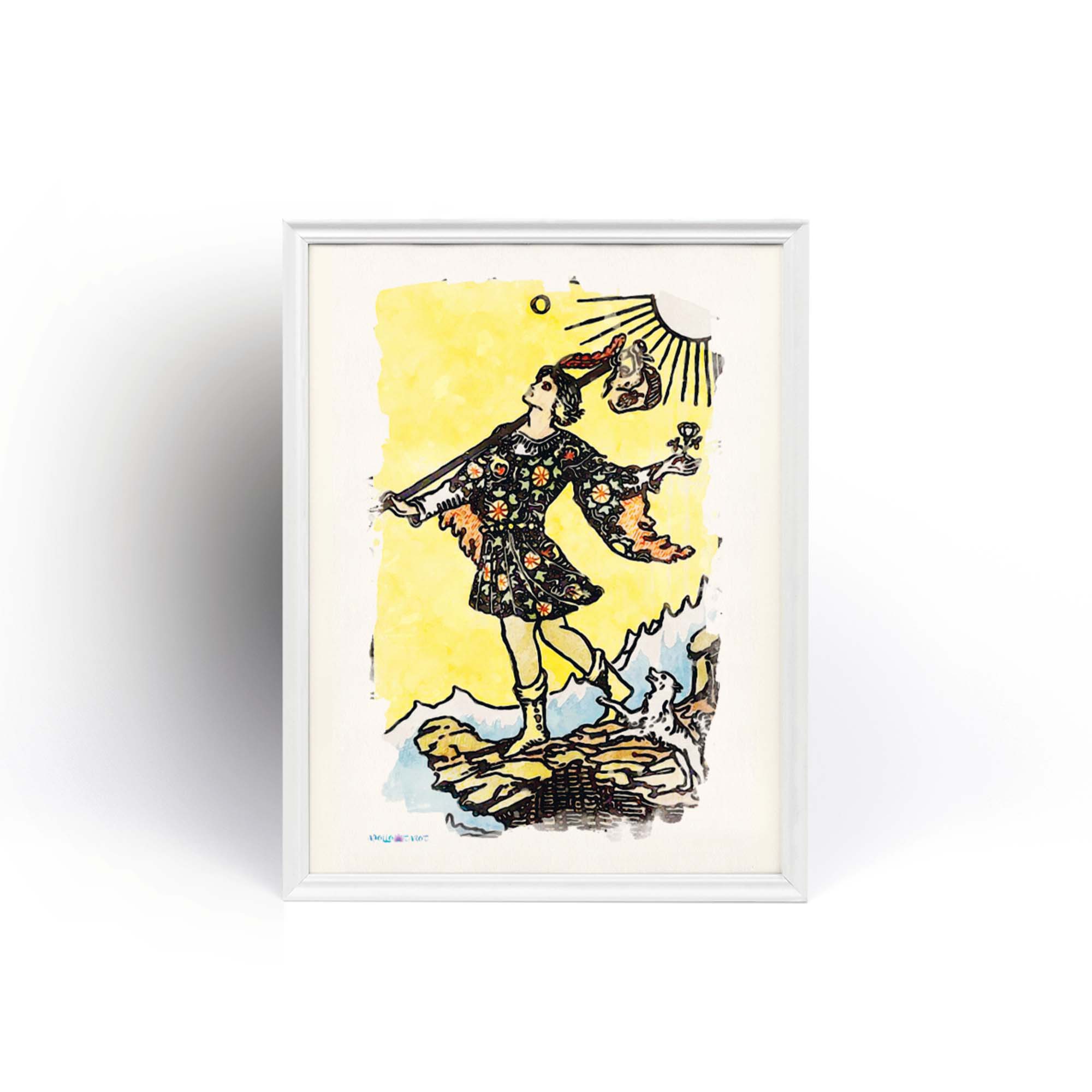 Watercolor Of The Fool Tarot Card | Unframed Fine-Art Print | Apollo Tarot