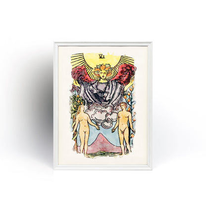 Watercolor Wall Art Of The Lovers Tarot Card | Fine-Art Print | Apollo Tarot