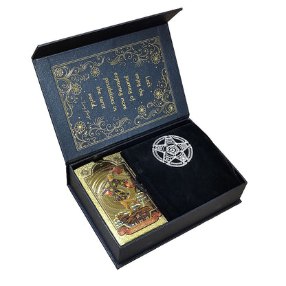 Gold Foil Rider-Waite Tarot Deck Gift Box With Guidebook For Beginners | Premium Cards | Apollo Tarot Shop