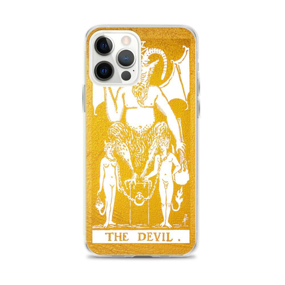 The Devil -  Tarot Card iPhone Case (Golden / White) - Image #16