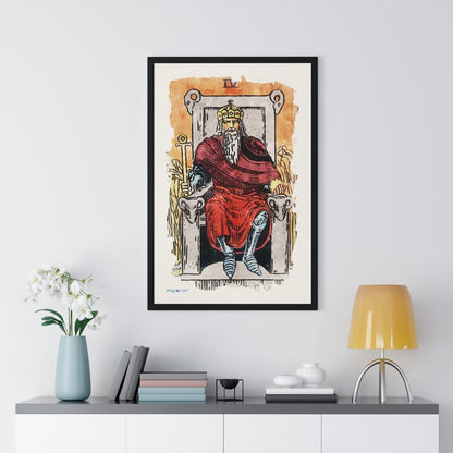 Watercolor Of The Emperor Tarot Card | Framed Fine-Art Print | Apollo Tarot