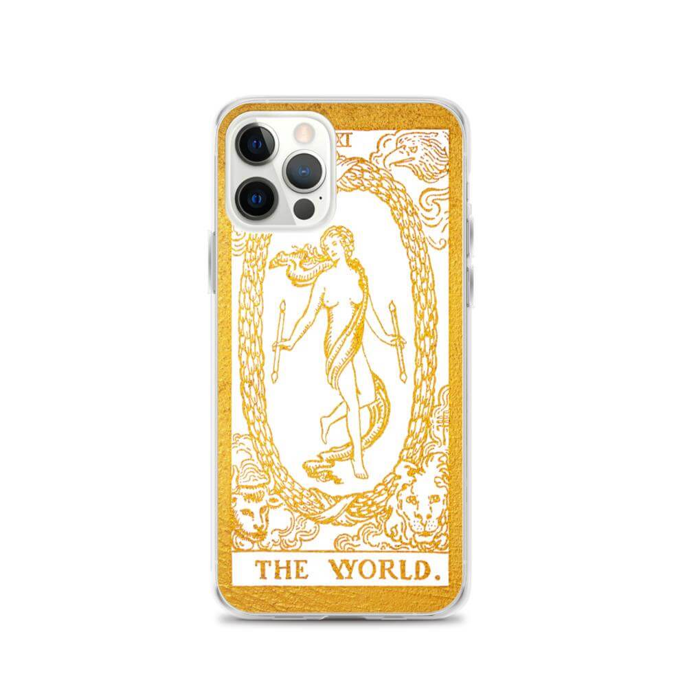The World -  Tarot Card iPhone Case (Golden / White) - Image #15