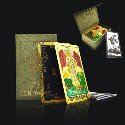 Gold Foil Tarot Deck | High End Rider-Waite Cards With English Guidebook For Beginner Tarot Readers | Witchy Gift Premium Box | Apollo Tarot