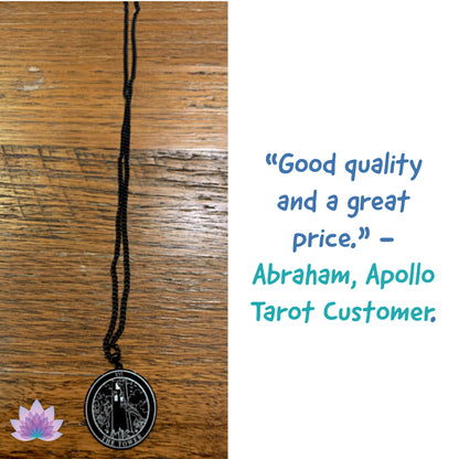 Round Tarot Card Necklace | Major Arcana Amulet Pendants | Apollo Tarot