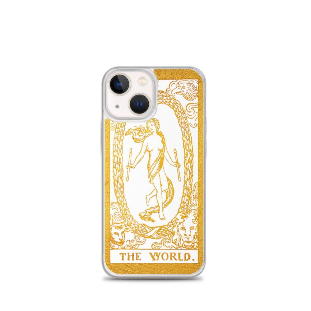 The World -  Tarot Card iPhone Case (Golden / White) - Image #17