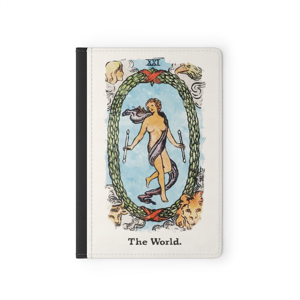 Passport Cover Of The World Tarot Card | Faux Leather Major Arcana Gift For Travelers | Apollo Tarot
