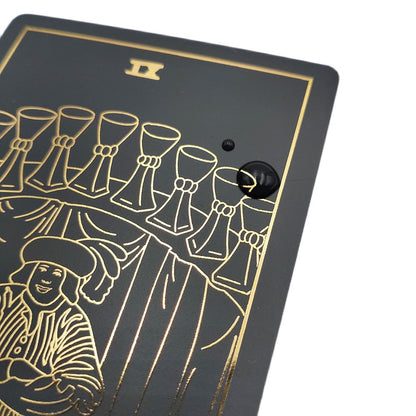 Gilded Universal Waite Tarot Deck, Black & Gold Lined Divination Cards, Gold Foil Neo Rider Black Golden Edition | Apollo Tarot