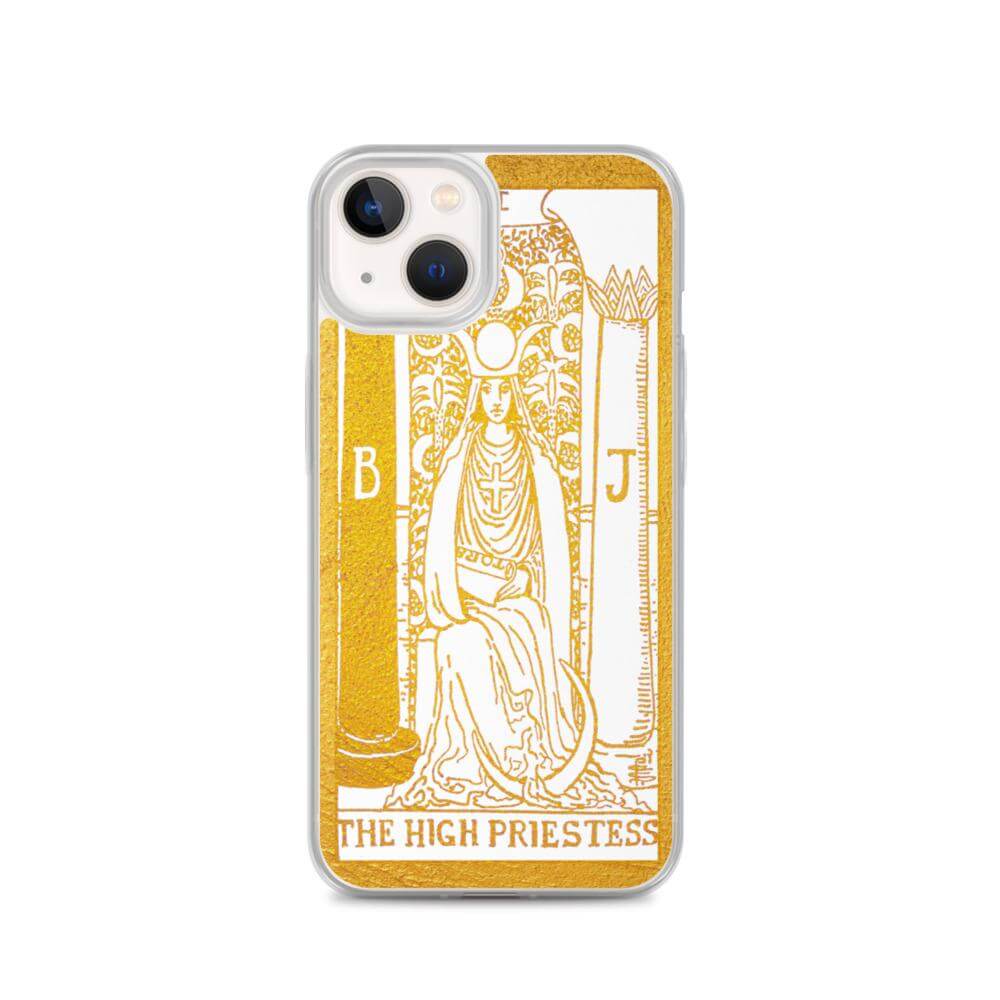 The High Priestess -  Tarot Card iPhone Case (Golden / White) - Image #19