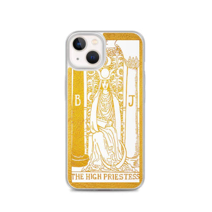 The High Priestess -  Tarot Card iPhone Case (Golden / White) - Image #19