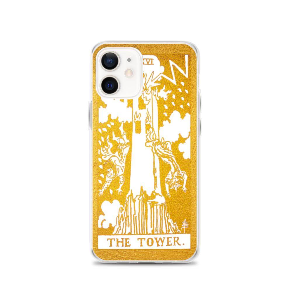 The Tower -  Tarot Card iPhone Case (Golden / White) - Image #13