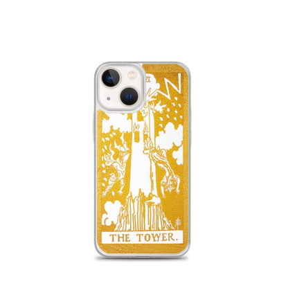 The Tower -  Tarot Card iPhone Case (Golden / White) - Image #17