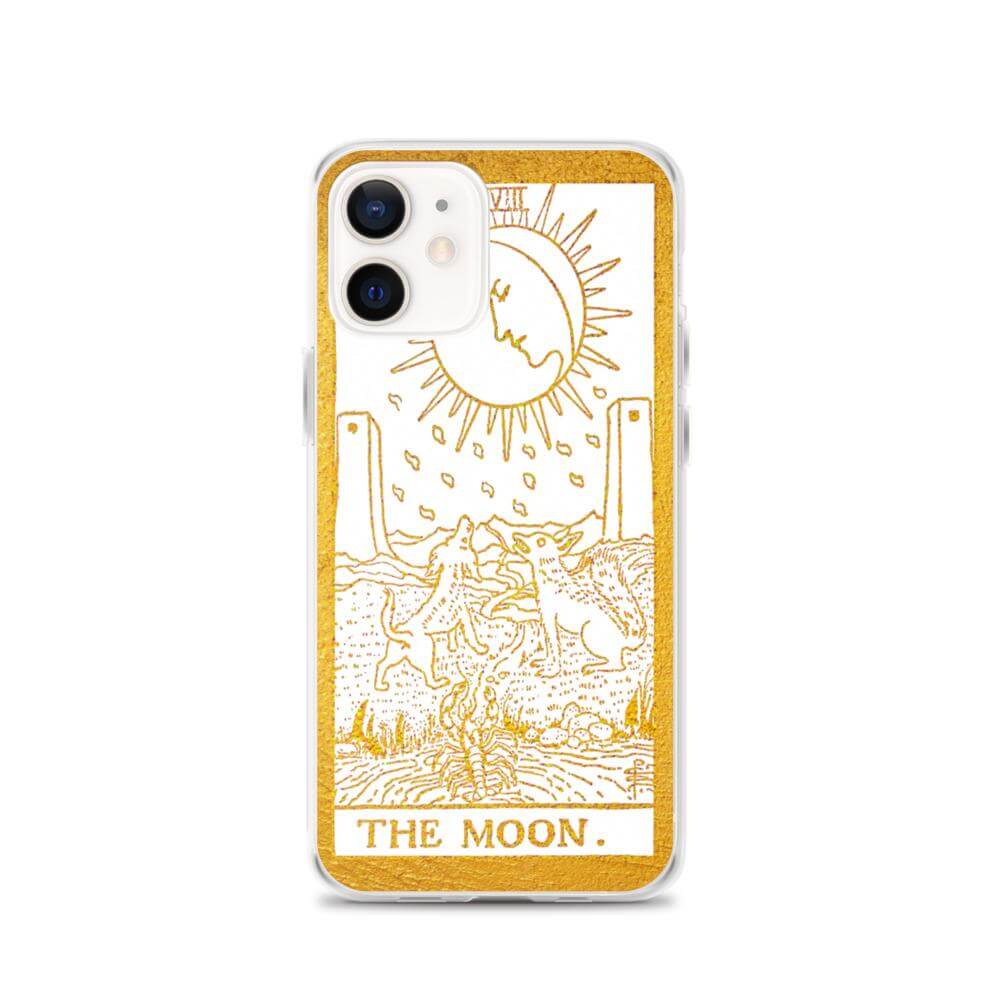 The Moon -  Tarot Card iPhone Case (Golden / White) - Image #13