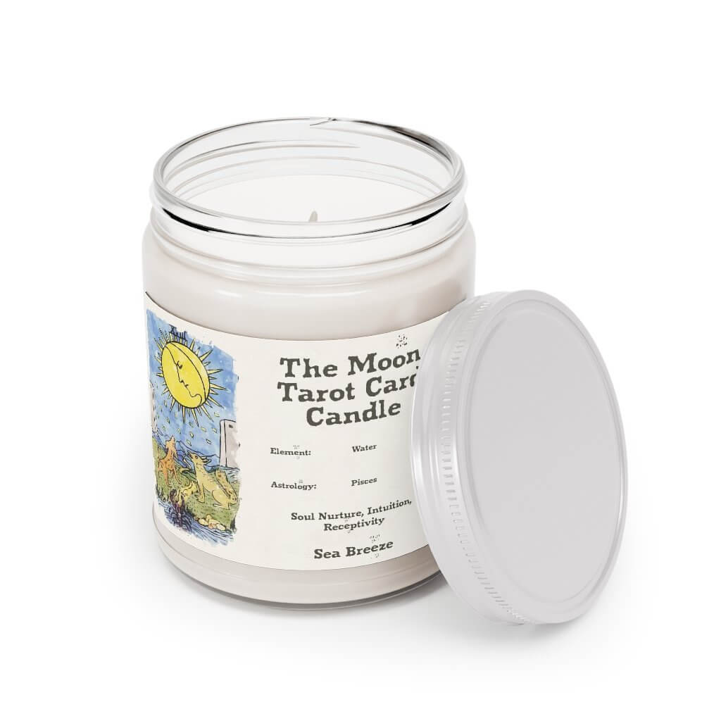 The Moon Tarot Card Candle, Ocean Breeze Aromatherapy Candle, 9oz - Image #2
