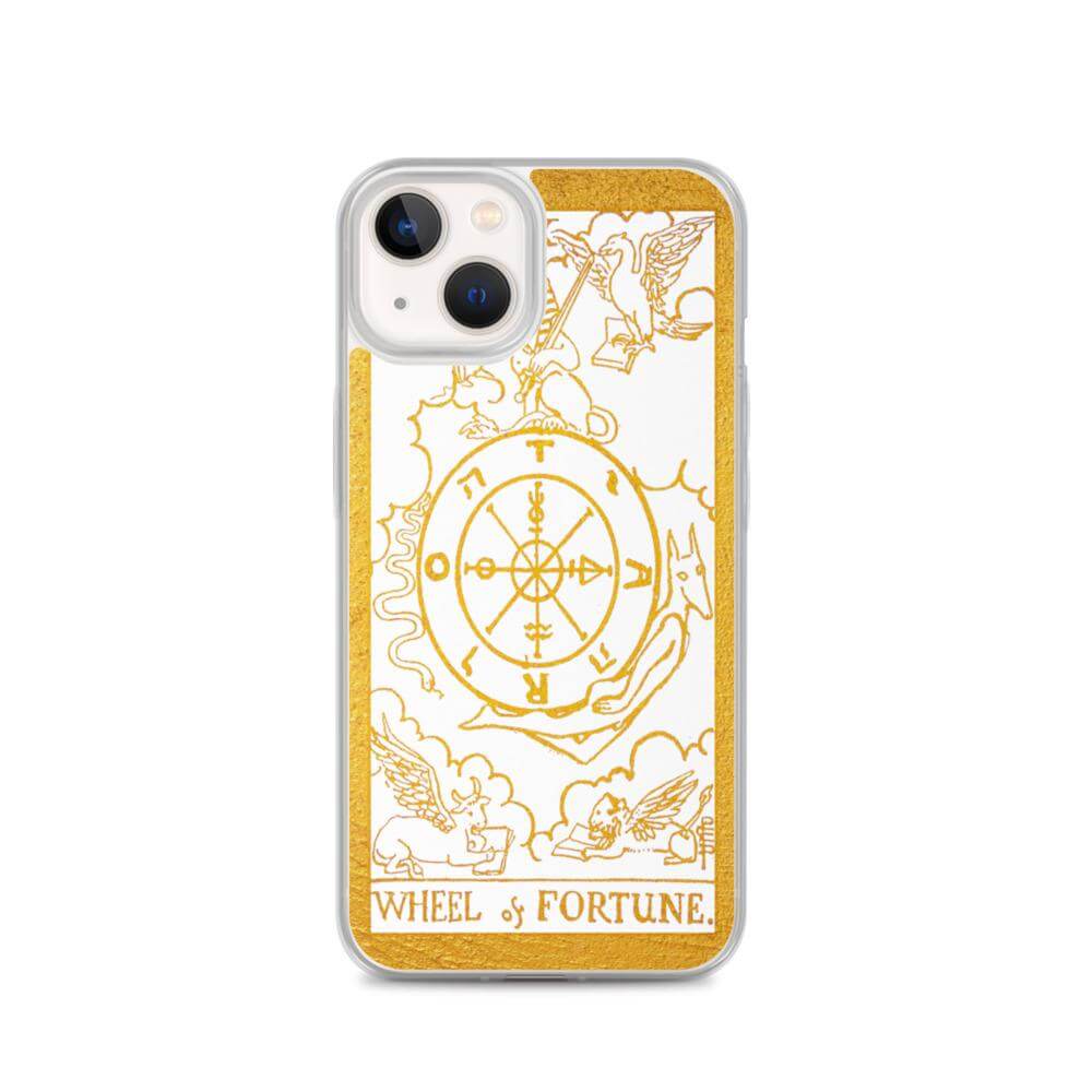 The Wheel of Fortune -  Tarot Card iPhone Case (Golden / White) - Image #20