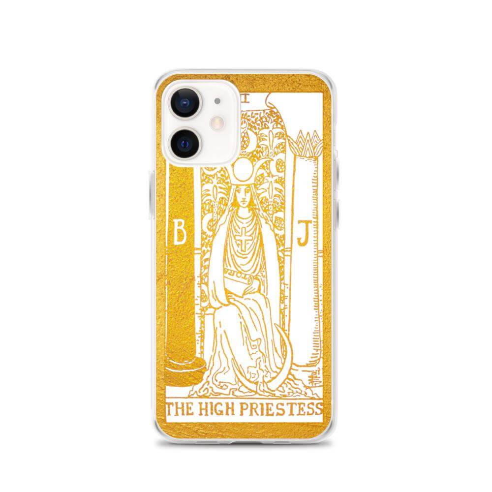 The High Priestess -  Tarot Card iPhone Case (Golden / White) - Image #14