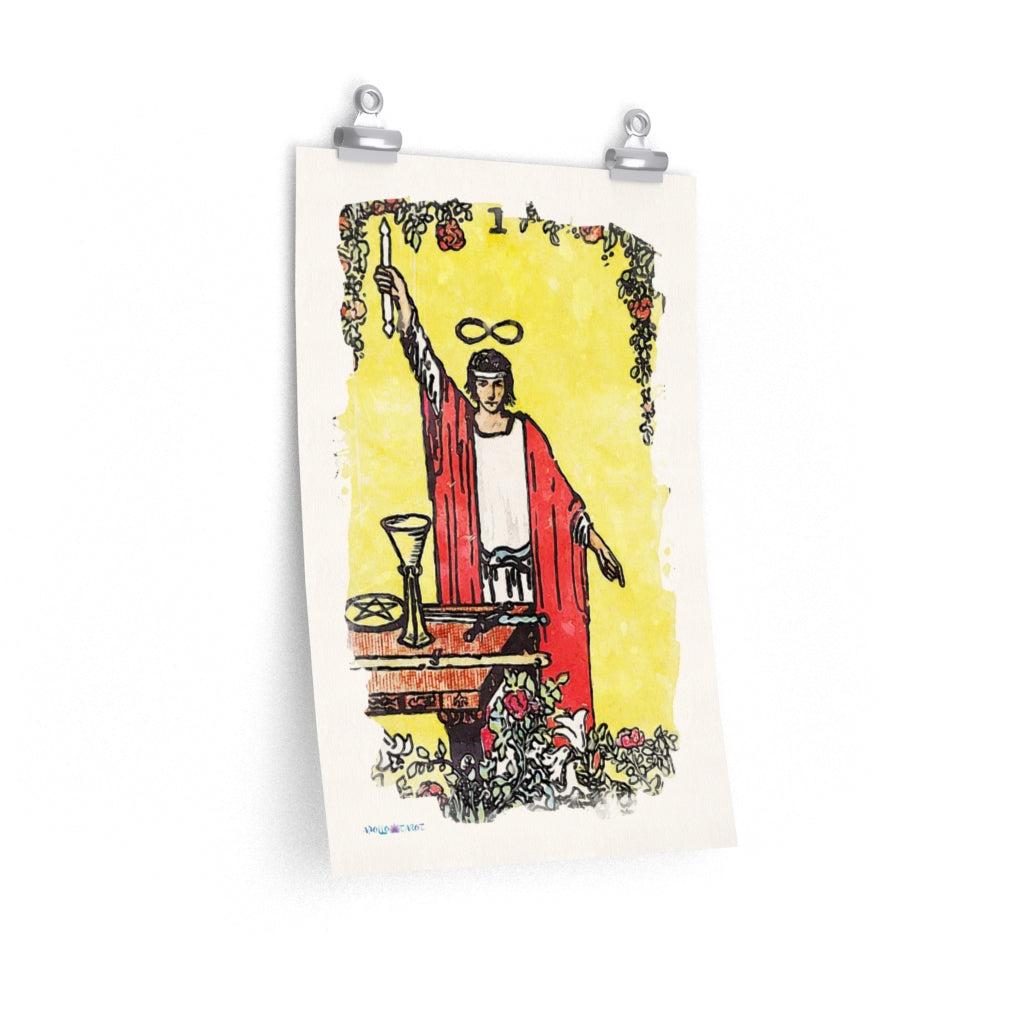 Watercolor The Magician Tarot Card Poster | Apollo Tarot