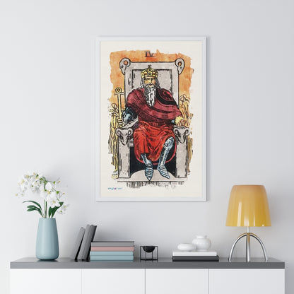 Watercolor Of The Emperor Tarot Card | Framed Fine-Art Print | Apollo Tarot