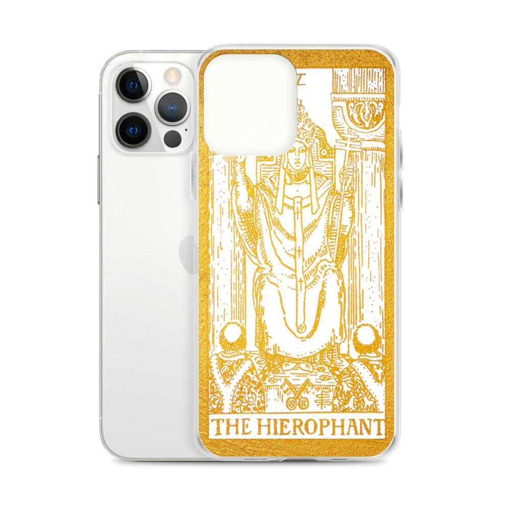 The Hierophant -  Tarot Card iPhone Case (Golden / White) - Image #20